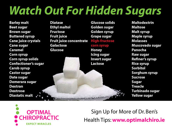 A list of hidden sugars in food