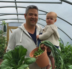 Ben and Aisling in Polytunnel