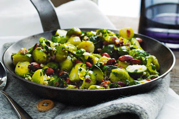 Brussel Sprouts with Bacon, Walnuts and Honey