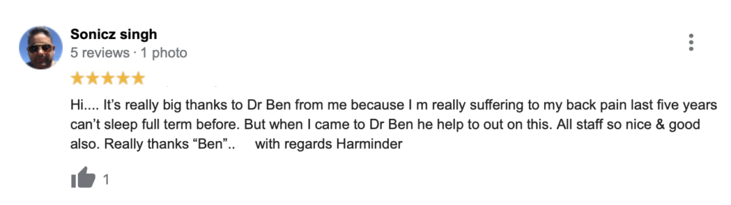 Back Pain Sufferer from Cork reviews his experience with Cork Chiropractor